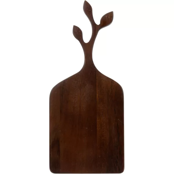 imageCreative CoOp Acacia Wood Slicer Branch Shape Design Handle Walnut Finish Cheese and Cutting Board