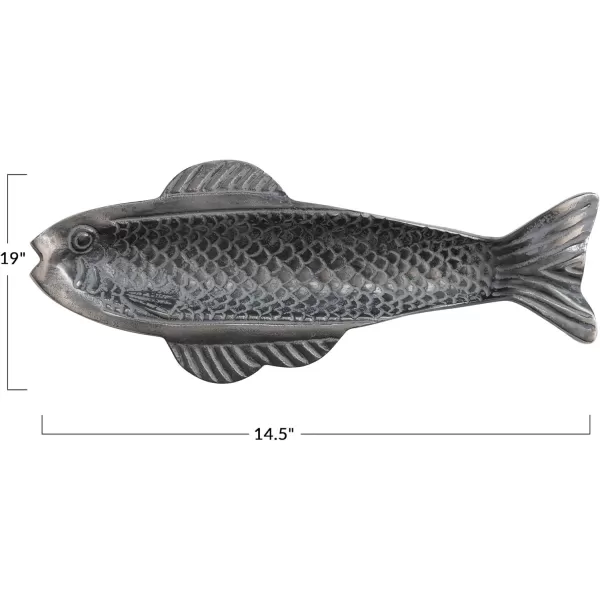imageCreative CoOp Aluminum Fish Shape Antique Grey Dish Gray