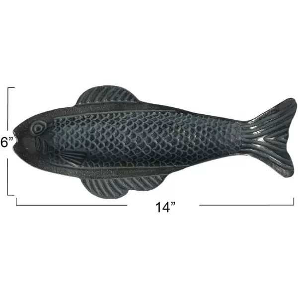 imageCreative CoOp Aluminum Fish Shape Antique Grey Dish Gray