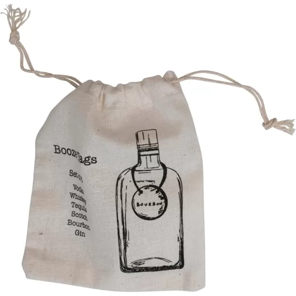 imageCreative CoOp Buffalo Leather and Cast Iron Engraved Metal Bottle Tags Set of 6 Kitchen Utility Copper