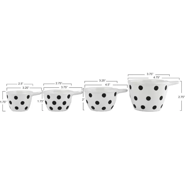 imageCreative CoOp Ceramic Measuring Cup Set of 4 Black and WhiteBlackWhite