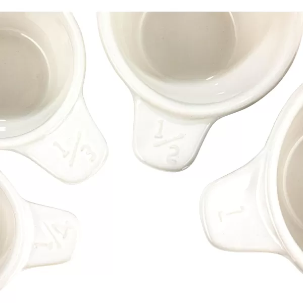 imageCreative CoOp Ceramic Measuring Cup Set of 4 Black and WhiteBlackWhite