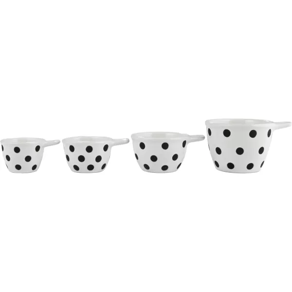imageCreative CoOp Ceramic Measuring Cup Set of 4 Black and WhiteBlackWhite