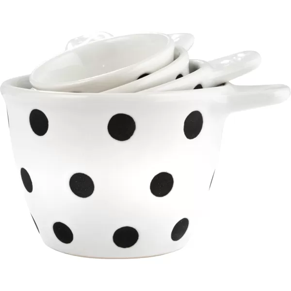 imageCreative CoOp Ceramic Measuring Cup Set of 4 Black and WhiteBlackWhite