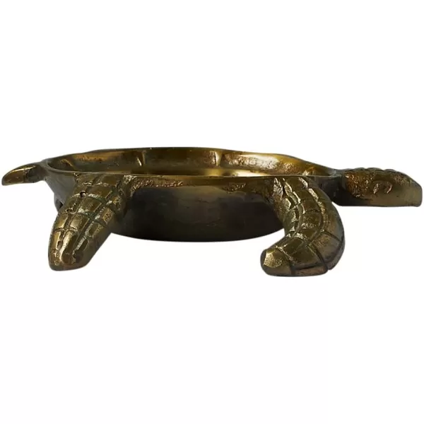 imageCreative CoOp Coastal Aluminum Tortoise Antique Gold Finish Dish