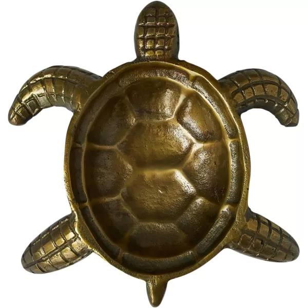 imageCreative CoOp Coastal Aluminum Tortoise Antique Gold Finish Dish