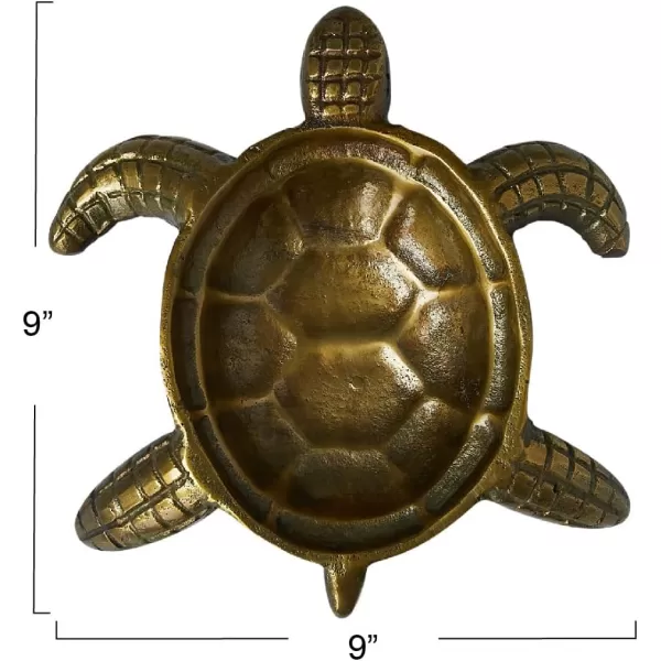 imageCreative CoOp Coastal Aluminum Tortoise Antique Gold Finish Dish
