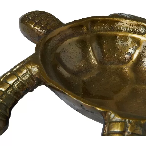 imageCreative CoOp Coastal Aluminum Tortoise Antique Gold Finish Dish
