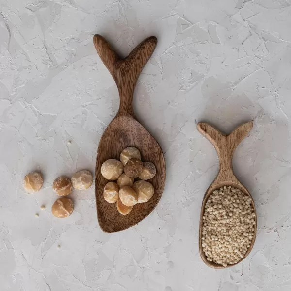 imageCreative CoOp Coastal Fish Shaped Acacia Wood Natural Spoon