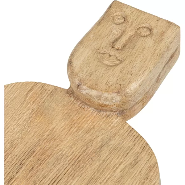 imageCreative CoOp Compact HandCarved Mango Wood Slicer Face Handle Design and Combed Finish Natural Cheese and Cutting Board
