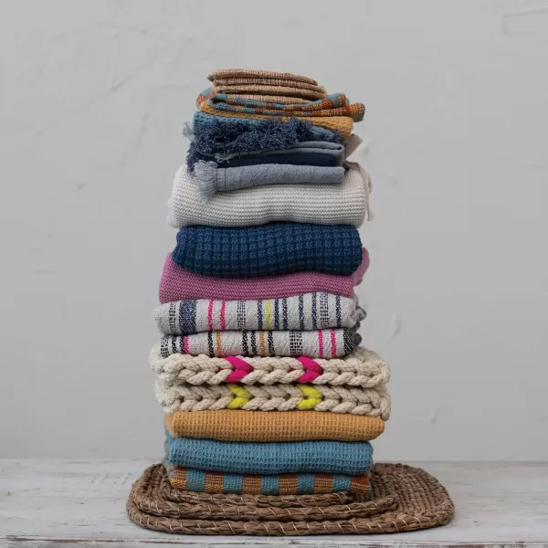 imageCreative CoOp Cotton Knit Loop Set of 3 Colors Tea Towel Multi