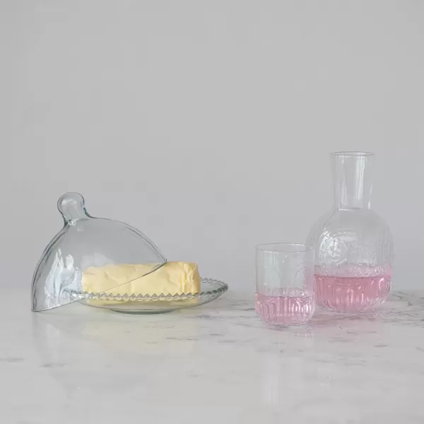 imageCreative CoOp Debossed Glass Clear Carafe