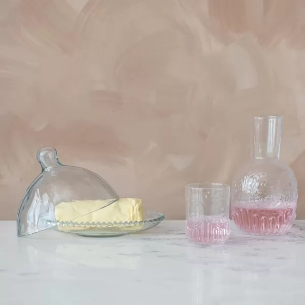 imageCreative CoOp Debossed Glass Clear Carafe