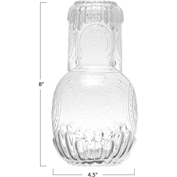 imageCreative CoOp Debossed Glass Clear Carafe