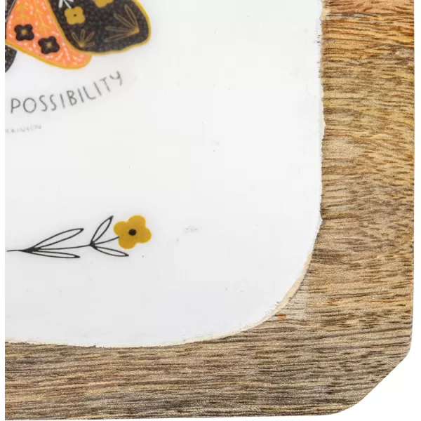 imageCreative CoOp Enameled Wood Moths and Florals Set of 3 Sizes Multicolor Tray Multi