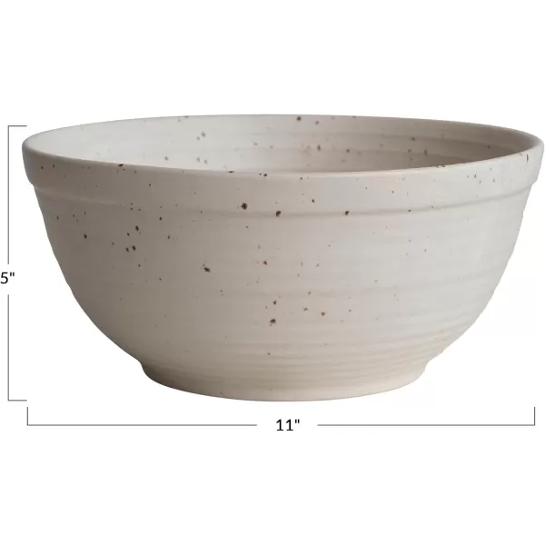 imageCreative CoOp Farmhouse Stoneware White Speckled Glaze Bowl 212 Quart Ivory