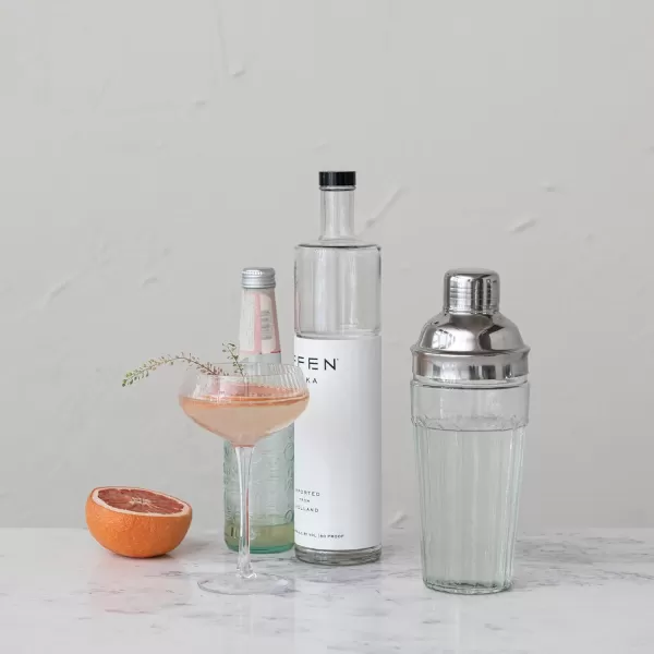 imageCreative CoOp Glass Stainless Steel Lid Clear Cocktail Shaker