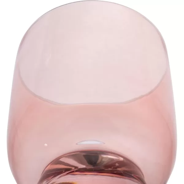 imageCreative CoOp Hand Blown Footed Drinking Glasses 6 Ounces 4 Assorted Colors Glassware MultiGreen  Rose  Teal  Pink