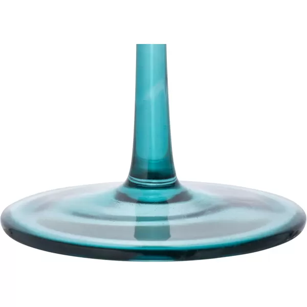 imageCreative CoOp Hand Blown Footed Drinking Glasses 6 Ounces 4 Assorted Colors Glassware MultiGreen  Rose  Teal  Pink