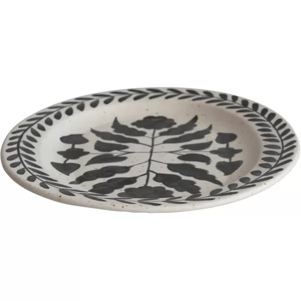 imageCreative CoOp Hand Painted Stoneware Floral Design Black and White Platter