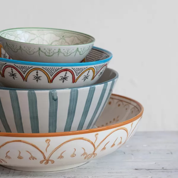 imageCreative CoOp Hand Painted Stoneware Multicolor Bowl Multi