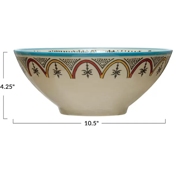 imageCreative CoOp Hand Painted Stoneware Multicolor Bowl Multi