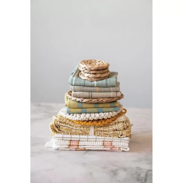 imageCreative CoOp HandWoven Water Hyacinth Trivet and 4quot Round Set of 5 Coasters 10quot L x 10quot W x 1quot H Natural