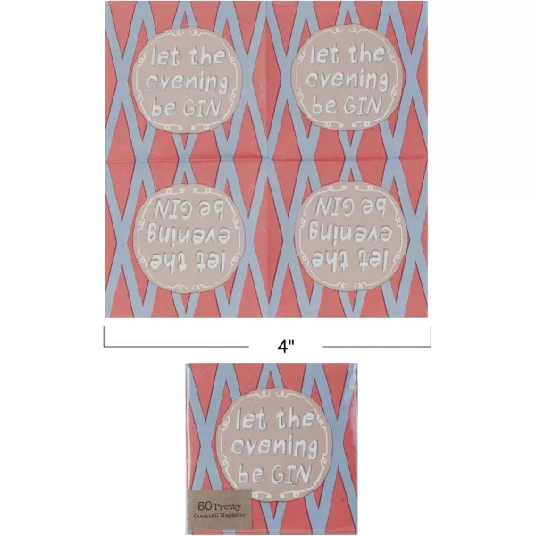 imageCreative CoOp Let The Evening Be Gin Cocktail Napkins MulticolorLet The Evening Be Gin