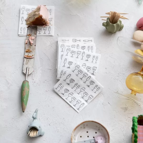 imageCreative CoOp Let The Evening Be Gin Cocktail Napkins MulticolorWine Art