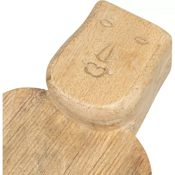 imageCreative CoOp Medium HandCarved Mango Wood Slicer Face Handle Design and Combed Finish Natural Cheese and Cutting Board