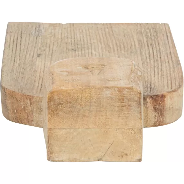 imageCreative CoOp Medium HandCarved Mango Wood Slicer Face Handle Design and Combed Finish Natural Cheese and Cutting Board