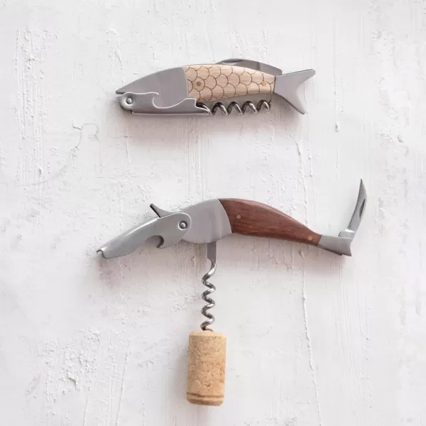 imageCreative CoOp Merbau Wood Bird Bottle Opener NaturalFish