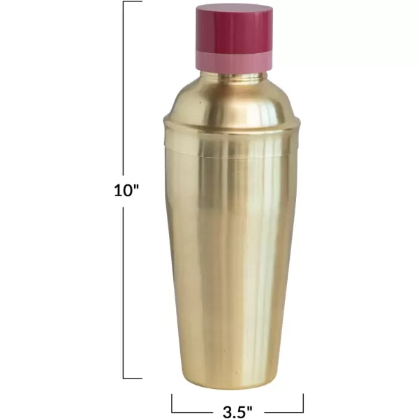 imageCreative CoOp MidCentury Stainless Steel 2Tone Resin Lid Gold Finish Cocktail Shaker