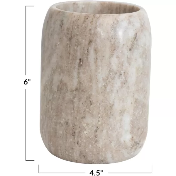 imageCreative CoOp Modern Marble Bottle Holder White Crock Natural
