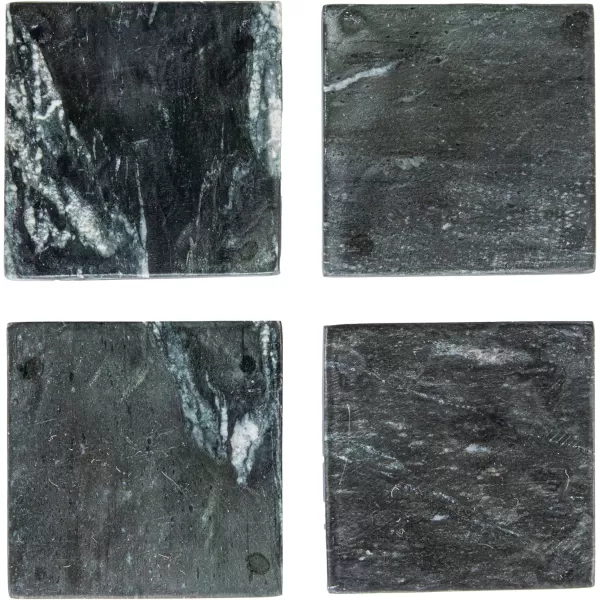 imageCreative CoOp Monochrome Mlange Marble Coaster Set Black Set of 4