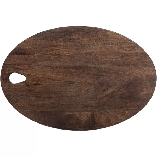 imageCreative CoOp Oval Wood Charcuterie Handle Gray CheeseCutting Board
