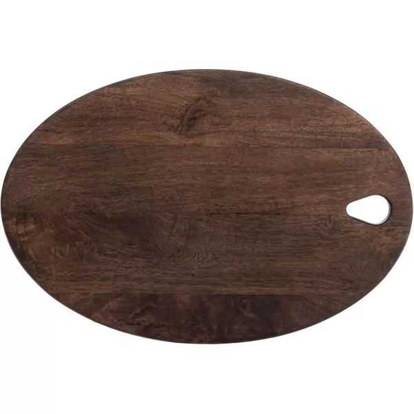 imageCreative CoOp Oval Wood Charcuterie Handle Gray CheeseCutting Board