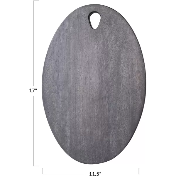 imageCreative CoOp Oval Wood Charcuterie Handle Gray CheeseCutting Board