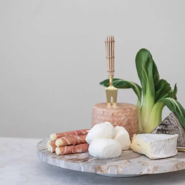 imageCreative CoOp Scandinavian Round Marble Multicolor Lazy Susan Multi