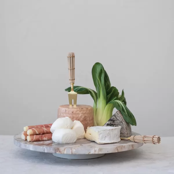 imageCreative CoOp Scandinavian Round Marble Multicolor Lazy Susan Multi