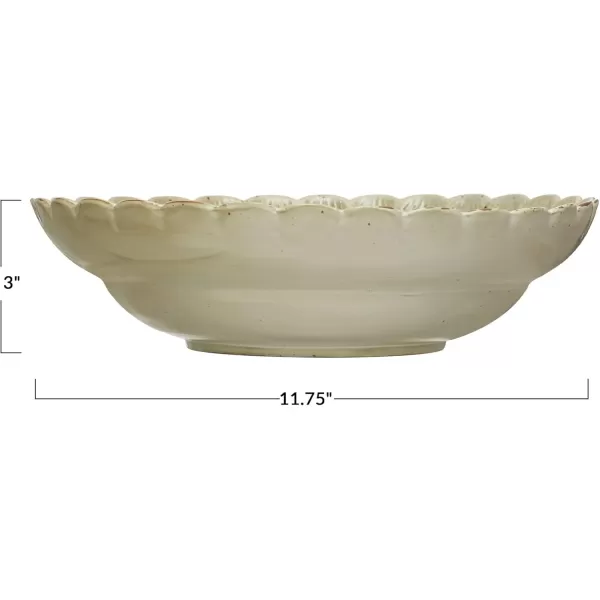 imageCreative CoOp Stoneware Scalloped Edge Ivory Bowl