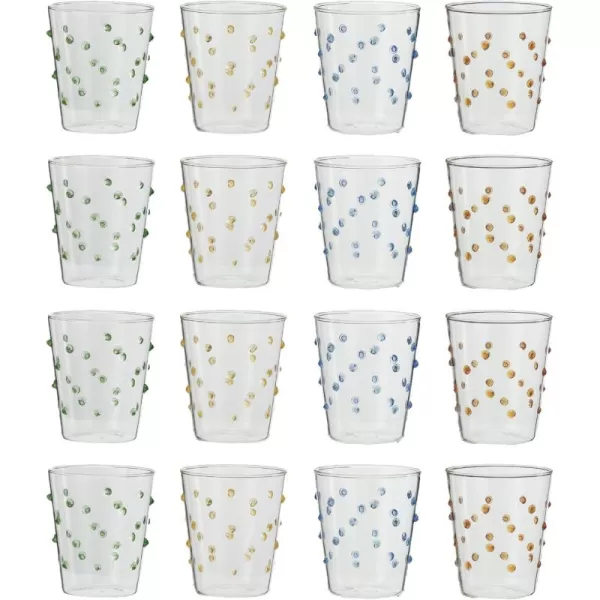 imageCreative CoOp 13 Oz Dotted Borosilicate Glassware Set Multicolor Set of 4Cup