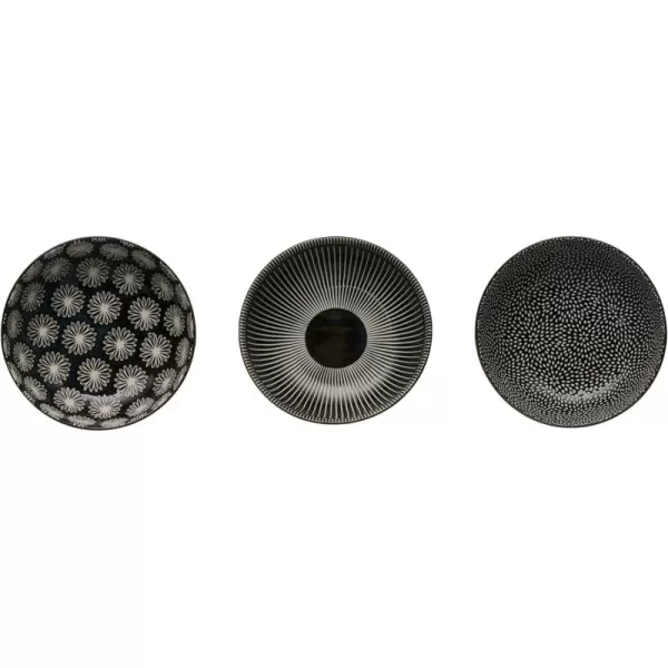 imageCreative CoOp 375quot Rectangle Stoneware Set of 2 Patterns Dish Midnight BlueBowl