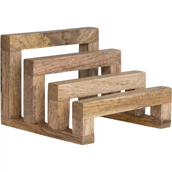 imageCreative CoOp 6 Inches Mango Wood Cutting Board 3 Sections for Kitchen Natural Stand