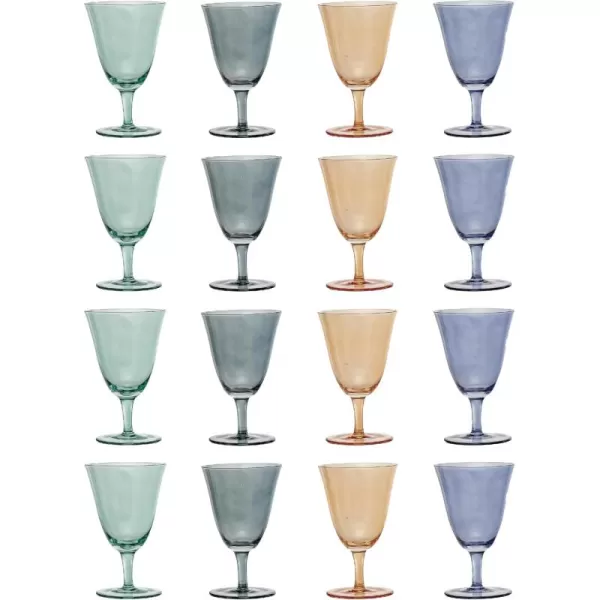 imageCreative CoOp 8 Oz Stemmed Wine Glass Set Multicolor Set of 4