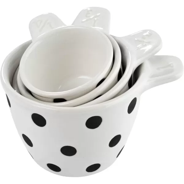 imageCreative CoOp Ceramic Measuring Cup Set of 4 Black and WhiteBlackWhite