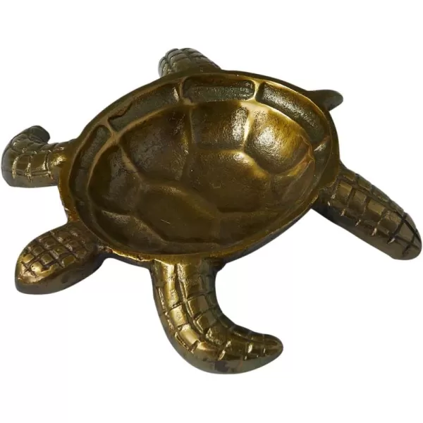 imageCreative CoOp Coastal Aluminum Tortoise Antique Gold Finish Dish
