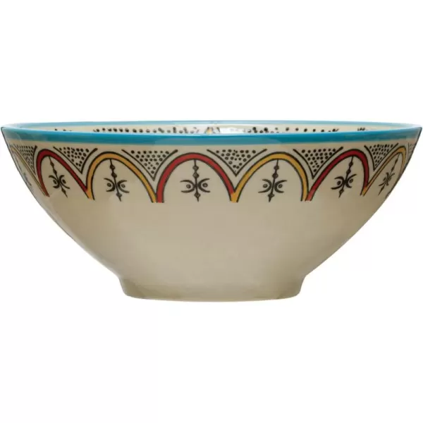 imageCreative CoOp Hand Painted Stoneware Multicolor Bowl Multi