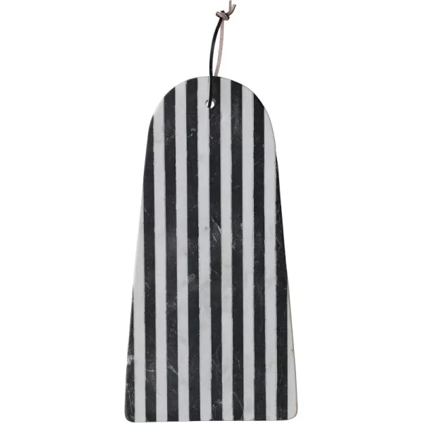 imageCreative CoOp Large Marble Slicer Stripe Design and Sturdy Leather Tie Black and White Cheese and Cutting Board