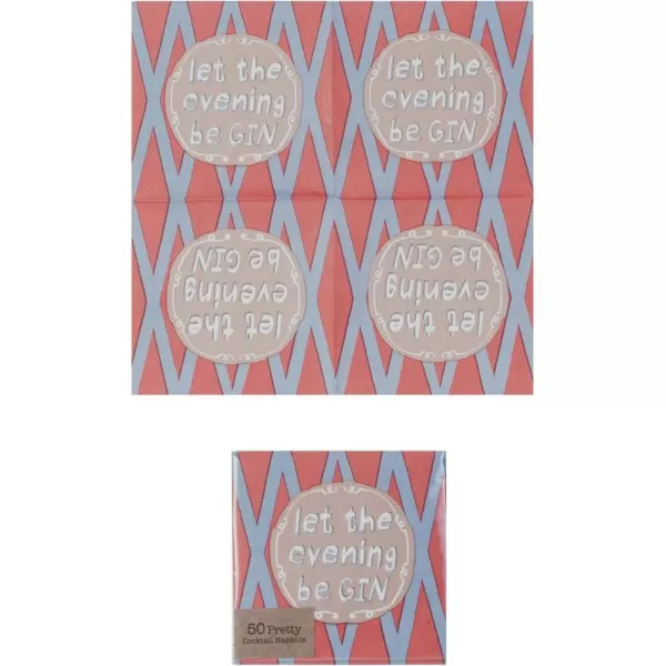 imageCreative CoOp Let The Evening Be Gin Cocktail Napkins MulticolorLet The Evening Be Gin